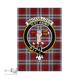 Scottish MacCulloch Dress Tartan Flag with Family Crest - Tartan Garden Flag Scottish Plaid Tartan Plaid - ScotsTee - scotstee.com