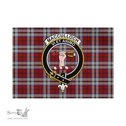 Scottish MacCulloch Dress Tartan Flag with Family Crest - Tartan Garden Flag Scottish Plaid Tartan Plaid - ScotsTee - scotstee.com