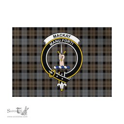Scottish MacKay Weathered Tartan Flag with Family Crest - Tartan Garden Flag Scottish Plaid Tartan Plaid - ScotsTee - scotstee.com