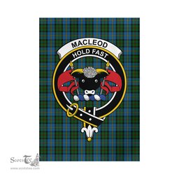 Scottish MacLeod Green Tartan Flag with Family Crest - Tartan Garden Flag Scottish Plaid Tartan Plaid - ScotsTee - scotstee.com