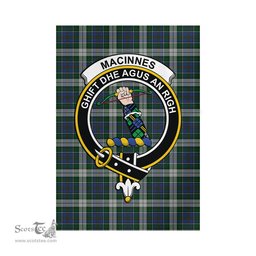 Scottish MacInnes Dress Tartan Flag with Family Crest - Tartan Garden Flag Scottish Plaid Tartan Plaid - ScotsTee - scotstee.com