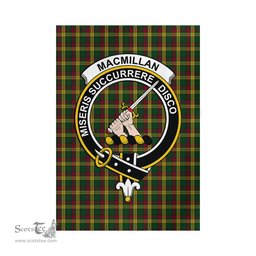 Scottish MacMillan Ancient Tartan Flag with Family Crest - Tartan Garden Flag Scottish Plaid Tartan Plaid - ScotsTee - scotstee.com