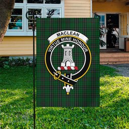 Scottish MacLean of Duart Hunting Tartan Flag with Family Crest - Tartan Garden Flag Scottish Plaid Tartan Plaid - ScotsTee - scotstee.com