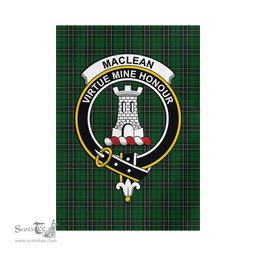 Scottish MacLean of Duart Hunting Tartan Flag with Family Crest - Tartan Garden Flag Scottish Plaid Tartan Plaid - ScotsTee - scotstee.com