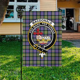 Scottish MacDonald Ancient Tartan Flag with Family Crest - Tartan Garden Flag Scottish Plaid Tartan Plaid - ScotsTee - scotstee.com