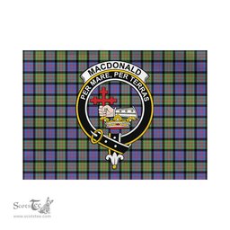Scottish MacDonald Ancient Tartan Flag with Family Crest - Tartan Garden Flag Scottish Plaid Tartan Plaid - ScotsTee - scotstee.com