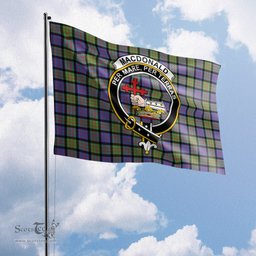 Scottish MacDonald Ancient Tartan Flag with Family Crest - Tartan Garden Flag Scottish Plaid Tartan Plaid - ScotsTee - scotstee.com