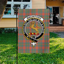 Scottish MacIntosh Ancient Tartan Flag with Family Crest - Tartan Garden Flag Scottish Plaid Tartan Plaid - ScotsTee - scotstee.com