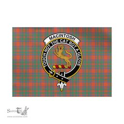 Scottish MacIntosh Ancient Tartan Flag with Family Crest - Tartan Garden Flag Scottish Plaid Tartan Plaid - ScotsTee - scotstee.com