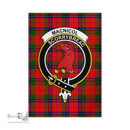 Scottish MacNicol of Scorrybreac Tartan Flag with Family Crest - Tartan Garden Flag Scottish Plaid Tartan Plaid - ScotsTee - scotstee.com