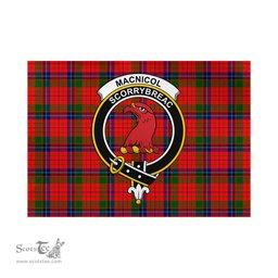 Scottish MacNicol of Scorrybreac Tartan Flag with Family Crest - Tartan Garden Flag Scottish Plaid Tartan Plaid - ScotsTee - scotstee.com