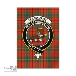 Scottish MacAulay Ancient Tartan Flag with Family Crest - Tartan Garden Flag Scottish Plaid Tartan Plaid - ScotsTee - scotstee.com