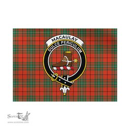 Scottish MacAulay Ancient Tartan Flag with Family Crest - Tartan Garden Flag Scottish Plaid Tartan Plaid - ScotsTee - scotstee.com