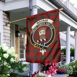 Scottish MacNab Tartan Flag with Family Crest - Tartan Garden Flag Scottish Plaid Tartan Plaid - ScotsTee - scotstee.com