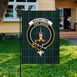 Scottish MacIntyre Tartan Flag with Family Crest - Tartan Garden Flag Scottish Plaid Tartan Plaid - ScotsTee - scotstee.com
