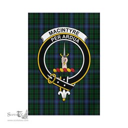 Scottish MacIntyre Tartan Flag with Family Crest - Tartan Garden Flag Scottish Plaid Tartan Plaid - ScotsTee - scotstee.com