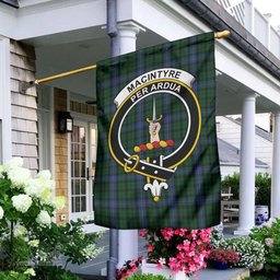 Scottish MacIntyre Tartan Flag with Family Crest - Tartan Garden Flag Scottish Plaid Tartan Plaid - ScotsTee - scotstee.com