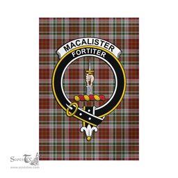 Scottish MacAlister Dress Tartan Flag with Family Crest - Tartan Garden Flag Scottish Plaid Tartan Plaid - ScotsTee - scotstee.com