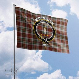 Scottish MacAlister Dress Tartan Flag with Family Crest - Tartan Garden Flag Scottish Plaid Tartan Plaid - ScotsTee - scotstee.com