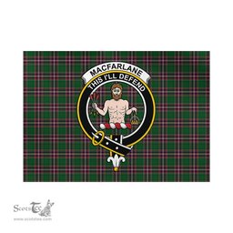 Scottish MacFarlane Hunting Tartan Flag with Family Crest - Tartan Garden Flag Scottish Plaid Tartan Plaid - ScotsTee - scotstee.com
