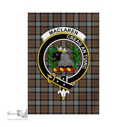 Scottish MacLaren Weathered Tartan Flag with Family Crest - Tartan Garden Flag Scottish Plaid Tartan Plaid - ScotsTee - scotstee.com