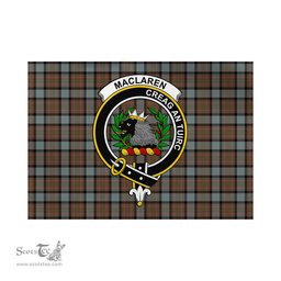 Scottish MacLaren Weathered Tartan Flag with Family Crest - Tartan Garden Flag Scottish Plaid Tartan Plaid - ScotsTee - scotstee.com