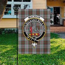 Scottish MacBain Dress Tartan Flag with Family Crest - Tartan Garden Flag Scottish Plaid Tartan Plaid - ScotsTee - scotstee.com