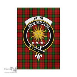 Scottish Kerr Tartan Flag with Family Crest - Tartan Garden Flag Scottish Plaid Tartan Plaid - ScotsTee - scotstee.com