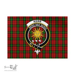 Scottish Kerr Tartan Flag with Family Crest - Tartan Garden Flag Scottish Plaid Tartan Plaid - ScotsTee - scotstee.com