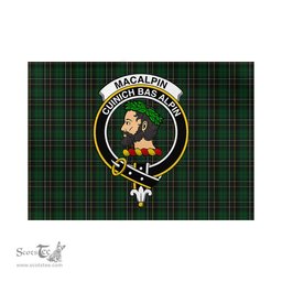 Scottish MacAlpin Tartan Flag with Family Crest - Tartan Garden Flag Scottish Plaid Tartan Plaid - ScotsTee - scotstee.com