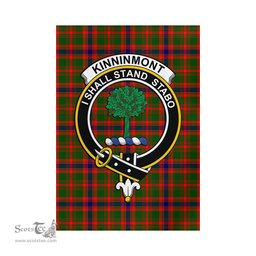 Scottish Kinninmont Tartan Flag with Family Crest - Tartan Garden Flag Scottish Plaid Tartan Plaid - ScotsTee - scotstee.com