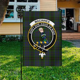 Scottish MacInnes Tartan Flag with Family Crest - Tartan Garden Flag Scottish Plaid Tartan Plaid - ScotsTee - scotstee.com