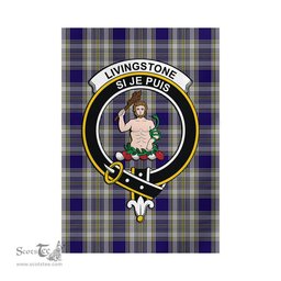 Scottish Livingston Dress Tartan Flag with Family Crest - Tartan Garden Flag Scottish Plaid Tartan Plaid - ScotsTee - scotstee.com