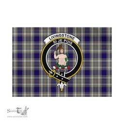 Scottish Livingston Dress Tartan Flag with Family Crest - Tartan Garden Flag Scottish Plaid Tartan Plaid - ScotsTee - scotstee.com