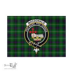 Scottish MacDonald of The Isles Tartan Flag with Family Crest - Tartan Garden Flag Scottish Plaid Tartan Plaid - ScotsTee - scotstee.com