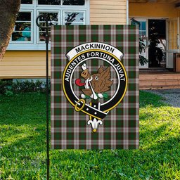 Scottish MacKinnon Dress Tartan Flag with Family Crest - Tartan Garden Flag Scottish Plaid Tartan Plaid - ScotsTee - scotstee.com