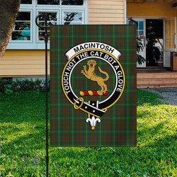 Scottish MacIntosh Hunting Tartan Flag with Family Crest - Tartan Garden Flag Scottish Plaid Tartan Plaid - ScotsTee - scotstee.com