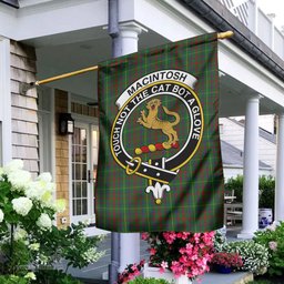Scottish MacIntosh Hunting Tartan Flag with Family Crest - Tartan Garden Flag Scottish Plaid Tartan Plaid - ScotsTee - scotstee.com