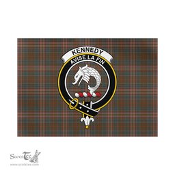 Scottish Kennedy Weathered Tartan Flag with Family Crest - Tartan Garden Flag Scottish Plaid Tartan Plaid - ScotsTee - scotstee.com