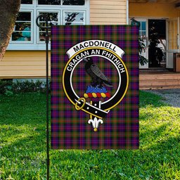 Scottish MacDonell of Glengarry Modern Tartan Flag with Family Crest - Tartan Garden Flag Scottish Plaid Tartan Plaid - ScotsTee - scotstee.com