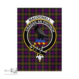 Scottish MacDonell of Glengarry Modern Tartan Flag with Family Crest - Tartan Garden Flag Scottish Plaid Tartan Plaid - ScotsTee - scotstee.com