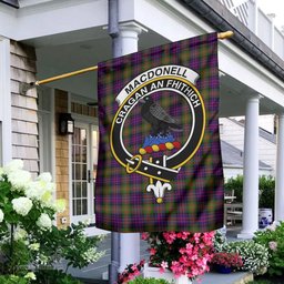 Scottish MacDonell of Glengarry Modern Tartan Flag with Family Crest - Tartan Garden Flag Scottish Plaid Tartan Plaid - ScotsTee - scotstee.com