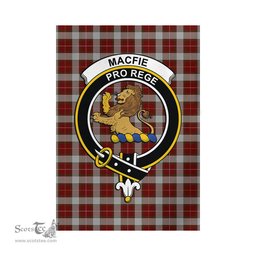Scottish MacFie Dress Tartan Flag with Family Crest - Tartan Garden Flag Scottish Plaid Tartan Plaid - ScotsTee - scotstee.com