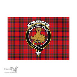 Scottish MacGillivray Modern Tartan Flag with Family Crest - Tartan Garden Flag Scottish Plaid Tartan Plaid - ScotsTee - scotstee.com