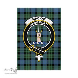 Scottish MacKay Ancient Tartan Flag with Family Crest - Tartan Garden Flag Scottish Plaid Tartan Plaid - ScotsTee - scotstee.com