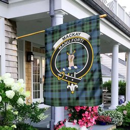 Scottish MacKay Ancient Tartan Flag with Family Crest - Tartan Garden Flag Scottish Plaid Tartan Plaid - ScotsTee - scotstee.com