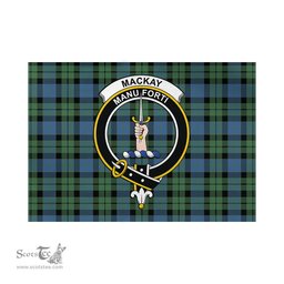 Scottish MacKay Ancient Tartan Flag with Family Crest - Tartan Garden Flag Scottish Plaid Tartan Plaid - ScotsTee - scotstee.com
