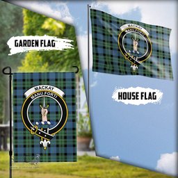 Scottish MacKay Ancient Tartan Flag with Family Crest - Tartan Garden Flag Scottish Plaid Tartan Plaid - ScotsTee - scotstee.com