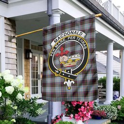 Scottish MacDonald Dress Ancient Tartan Flag with Family Crest - Tartan Garden Flag Scottish Plaid Tartan Plaid - ScotsTee - scotstee.com
