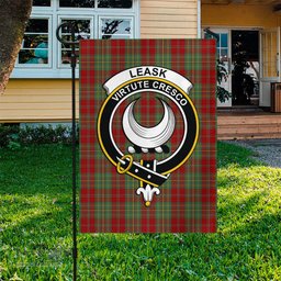 Scottish Leask Tartan Flag with Family Crest - Tartan Garden Flag Scottish Plaid Tartan Plaid - ScotsTee - scotstee.com